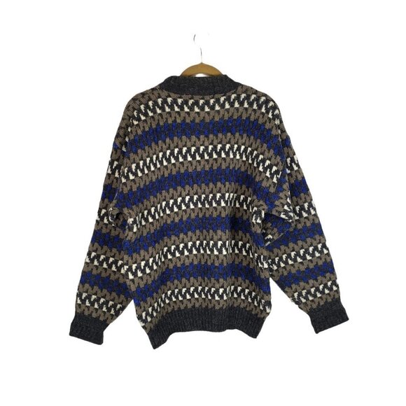 Vintage McGregor Sweater Crew Neck Acrylic Grandpa Ugly Geometric Size Large - Picture 2 of 7